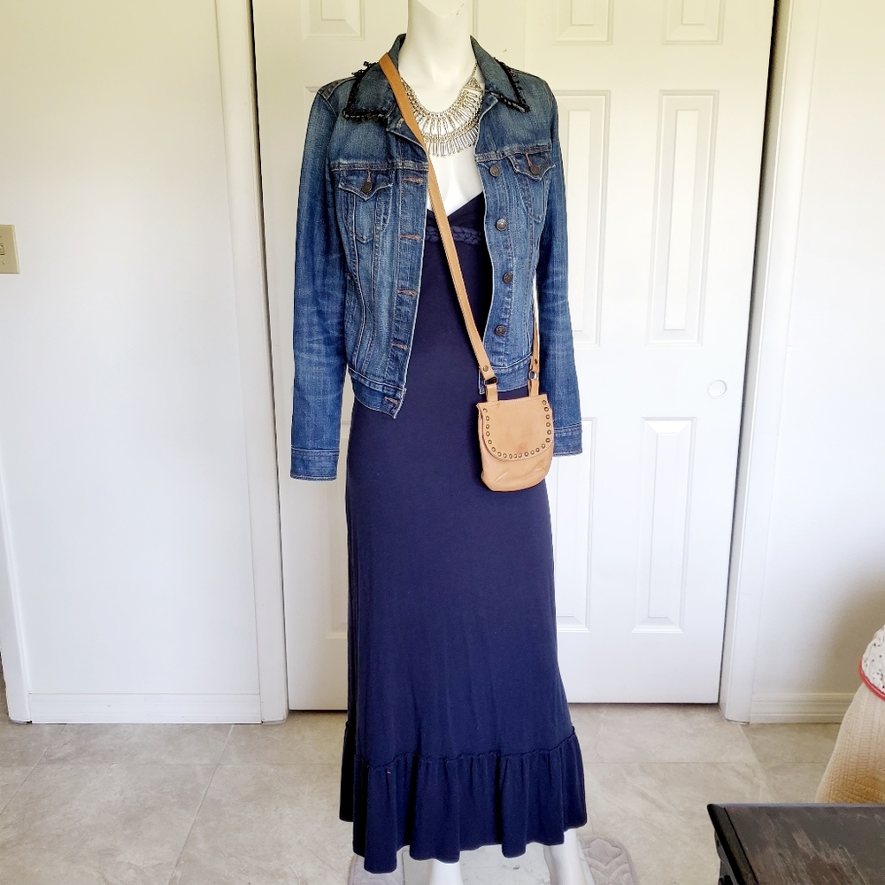 Tennis blue navy maxi dress zs. Xs